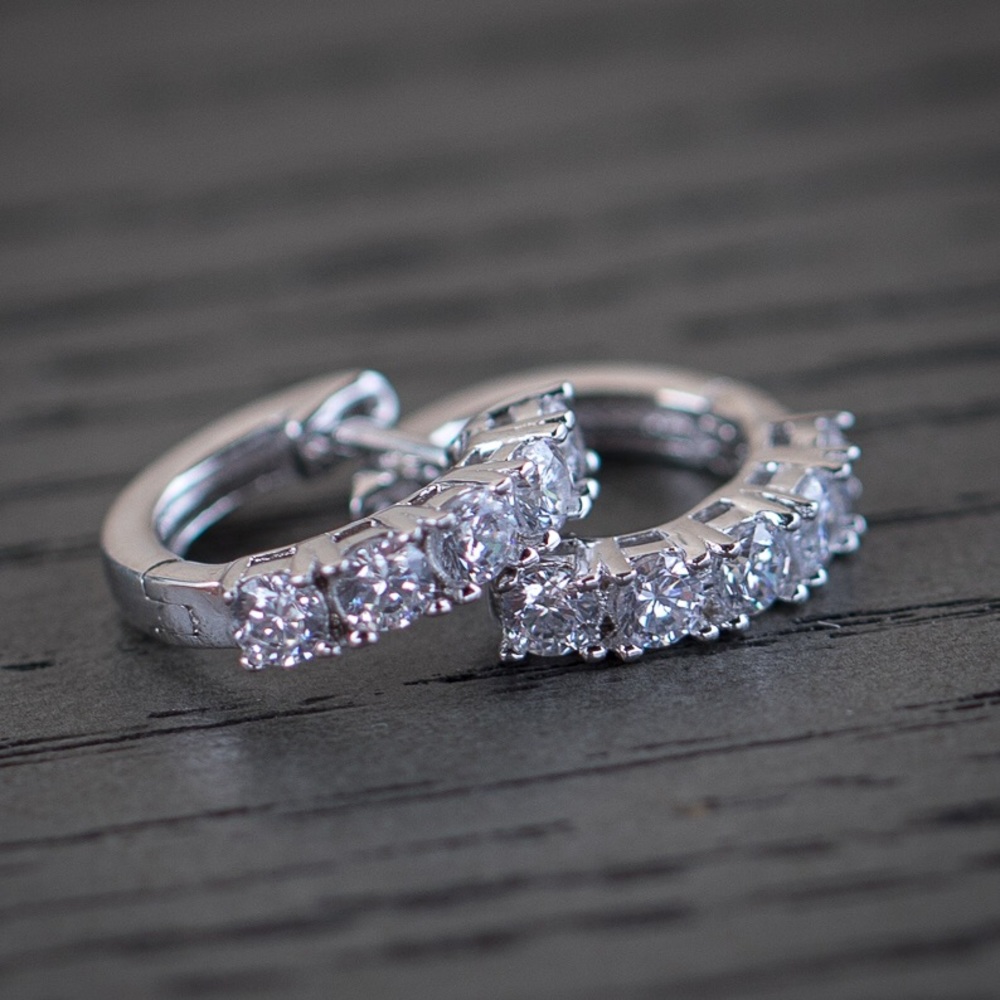 White Gold Diamond Hoop Earrings